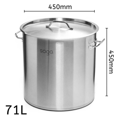 71L Top Grade 18/10 Stainless Steel Stockpot