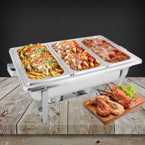 3L Triple Tray Stainless Steel Chafing Food Warmer