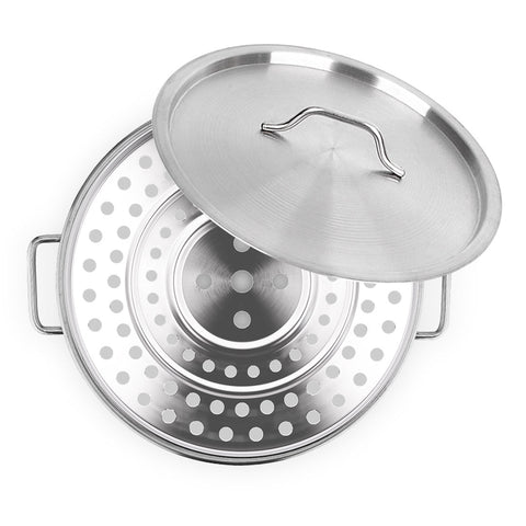 33L Stainless Steel Stock Pot with One Steamer Rack
