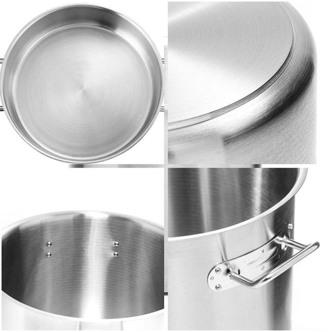58L Top Grade 18/10 Stainless Steel Stockpot No Lid