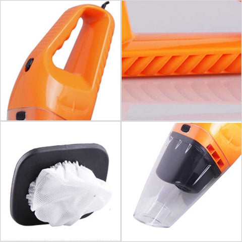 Portable Car Set Inflatable Air Bed Mattress Storage Organiser Handheld Vacuum Cleaner Orange