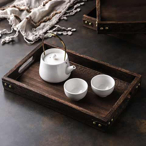 Small Walnut Rectangle Wooden Tray