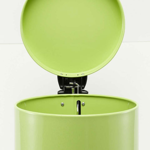 Foot Pedal Stainless Steel Trash Bin Round 7L Green