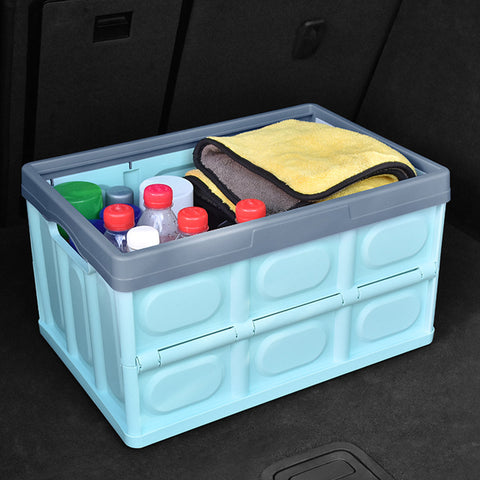 56L Collapsible Car Trunk Storage Box Blue