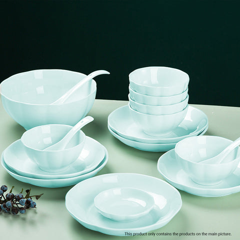 Light Blue Ceramic Dinnerware Set of 12