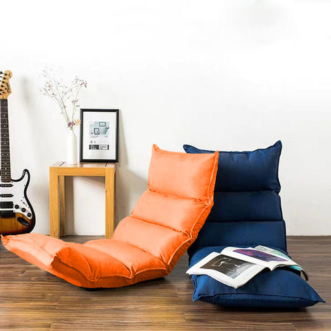 Leather Floor Recliner Lazy Chair Orange