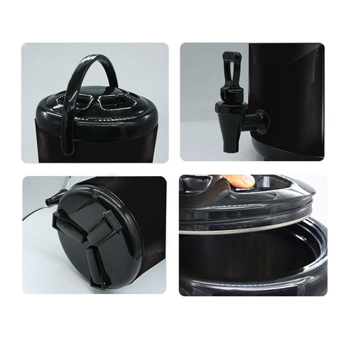 8L Stainless Steel Milk Tea Barrel with Faucet Black