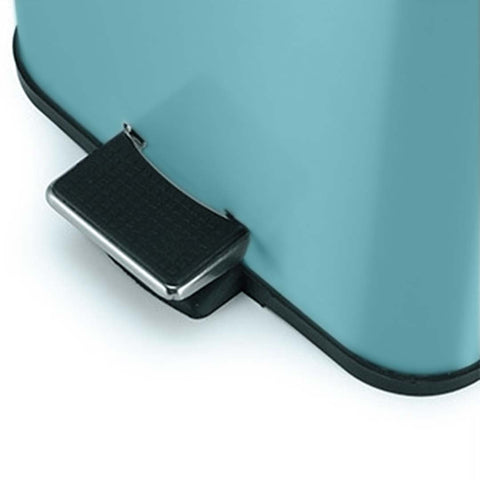 Foot Pedal Stainless Steel Trash Bin Square 12L Blue