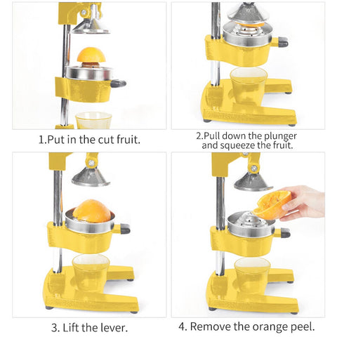 Commercial Manual Juicer Yellow