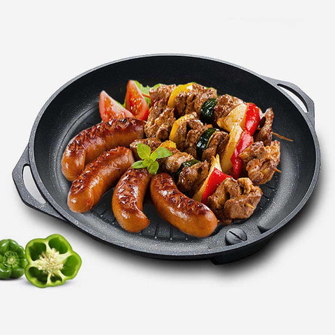Portable BBQ Butane Gas Stove Non-Stick Grill Round Plate