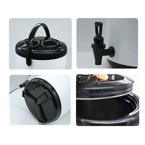 14L Stainless Steel Milk Tea Barrel with Faucet White