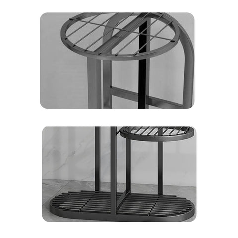 8 Tier Black Round Metal Plant Rack