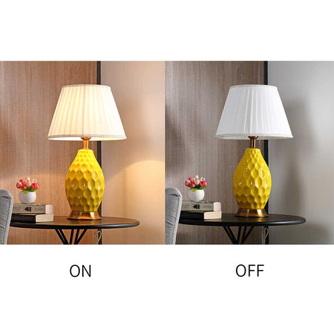Textured Ceramic Table Lamp White