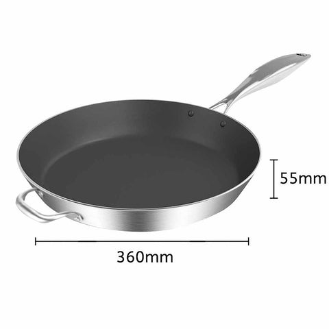 36cm Stainless Steel FryPan Non Stick Skillet