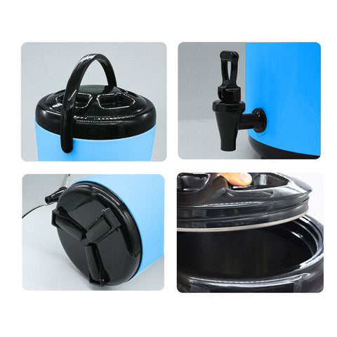 18L Stainless Steel Milk Tea Barrel with Faucet Blue