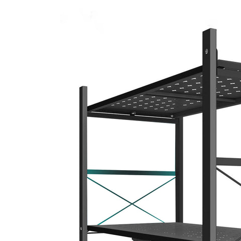 5 Tier Black Foldable Display Stand with Wheels