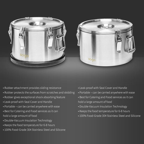 10L 304 Stainless Steel Insulated Food Carrier
