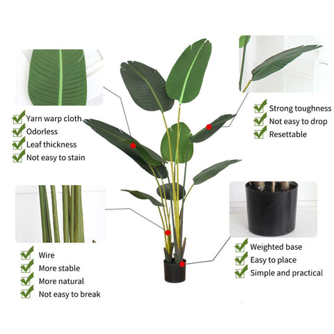 160cm Artificial Traveler Banana Plant