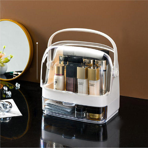 2 Tier White Countertop Makeup Storage Organiser