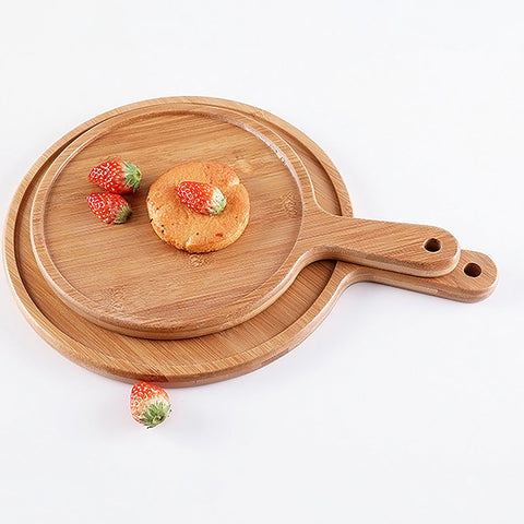 10 inch Blonde Round Wooden Tray
