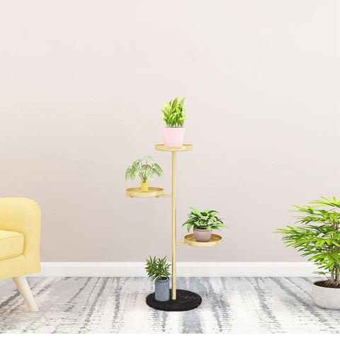 3 Tier Gold Round Plant Stand