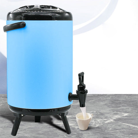 18L Stainless Steel Milk Tea Barrel with Faucet Blue