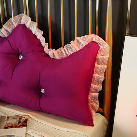 120cm Burgundy Princess Headboard Pillow