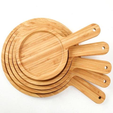 10 inch Blonde Round Wooden Tray