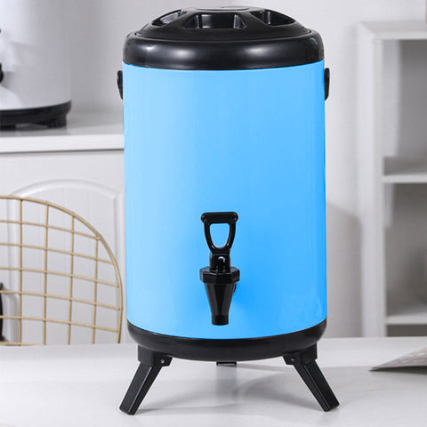 18L Stainless Steel Milk Tea Barrel with Faucet Blue