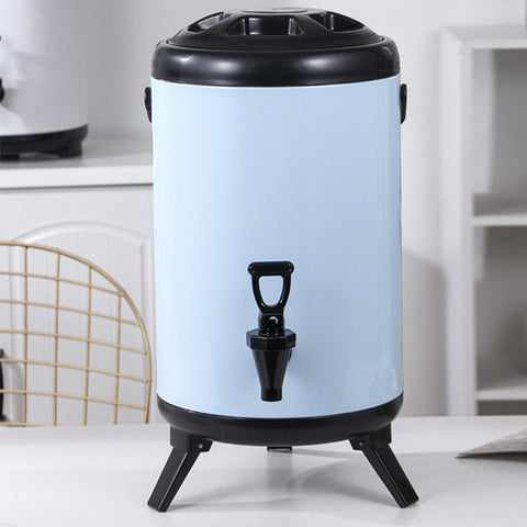 18L Stainless Steel Milk Tea Barrel with Faucet White