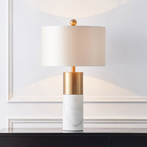 60cm White Marble Table Lamp