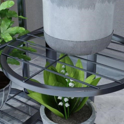 8 Tier Black Round Metal Plant Rack