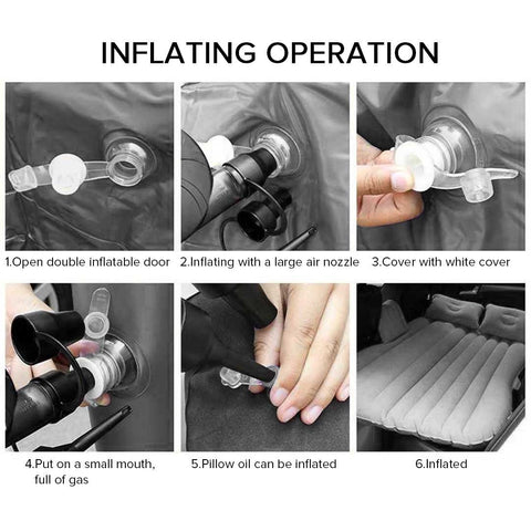 Portable Car Set Inflatable Air Bed Mattress Storage Organiser Handheld Vacuum Cleaner Orange