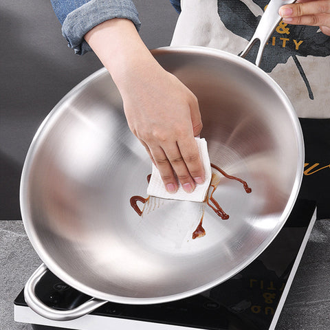 18/10 Stainless Steel 34cm Frying Pan Skillet with Helper Handle and Lid