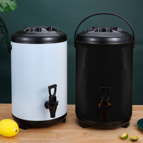 8L Stainless Steel Milk Tea Barrel with Faucet Black