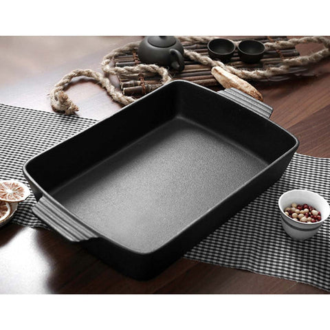 33cm Cast Iron Baking Roasting Dish Pan