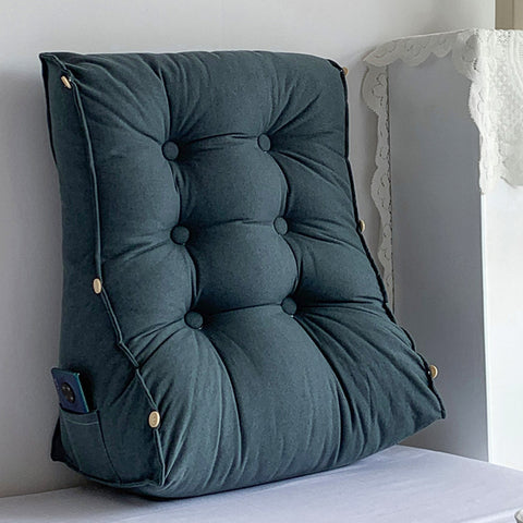 60cm Grey Wedge Lumbar Pillow