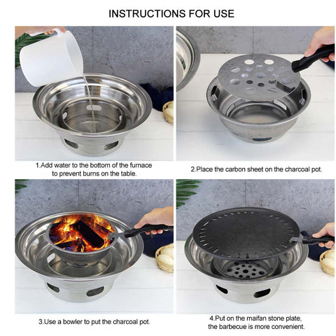Portable Stainless Steel BBQ Grill Smokeless