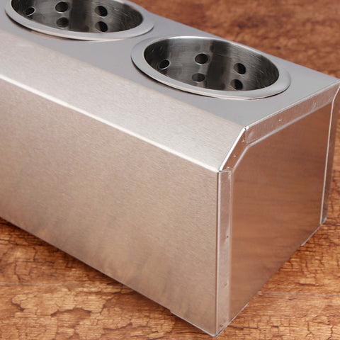 18/10 Stainless Steel Commercial Cutlery Holder with 3 Holes