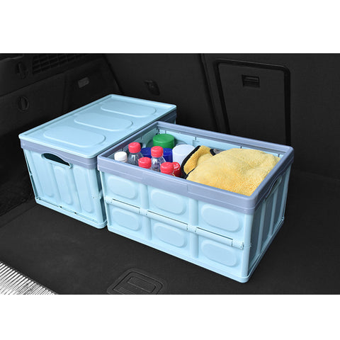 56L Collapsible Car Trunk Storage Box Blue