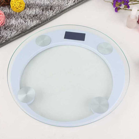 180kg Digital Glass LCD Scales Round White