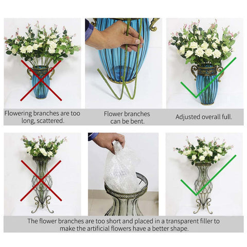 85cm Blue Glass Floor Vase and 12pcs Blue Artificial Flower Set