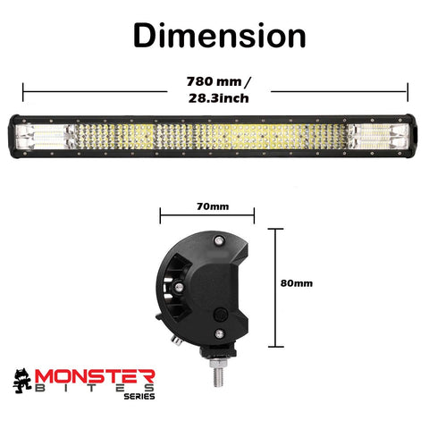 28 inch Philips LED Light Bar Quad Row Combo Beam 4x4 Work Driving Lamp 4wd