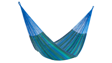 Queen Size Mayan Legacy Cotton Mexican Hammock in Caribe Colour