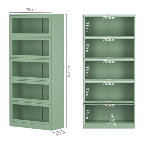 ArtissIn Buffet Sideboard Metal Locker Display Storage Cabinet Shelves Green