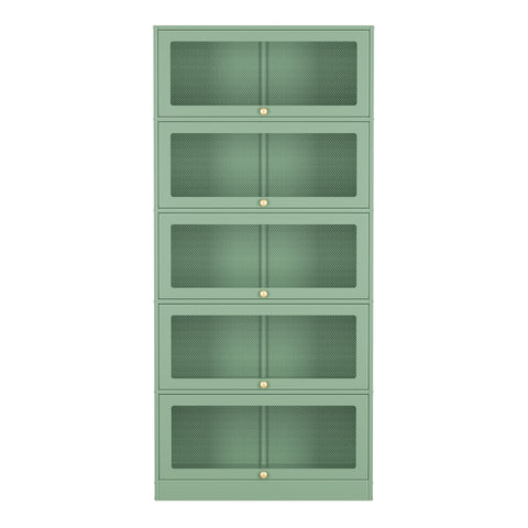ArtissIn Buffet Sideboard Metal Locker Display Storage Cabinet Shelves Green