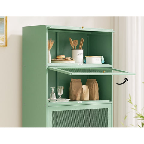 ArtissIn Buffet Sideboard Metal Locker Display Storage Cabinet Shelves Green
