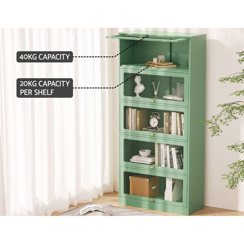 ArtissIn Buffet Sideboard Metal Locker Display Storage Cabinet Shelves Green
