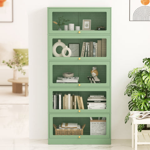 ArtissIn Buffet Sideboard Metal Locker Display Storage Cabinet Shelves Green