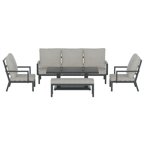 Gardeon Outdoor Sofa 7-Seater Lounge Set Garden Patio Aluminium Bench w/Cushions